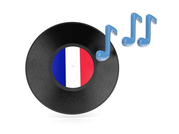 Vinyl disk with flag of france — Stock Photo, Image