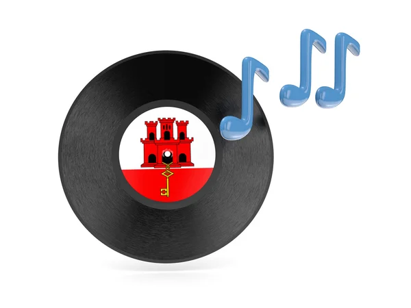 Vinyl skiva med flagga gibraltar — Stockfoto