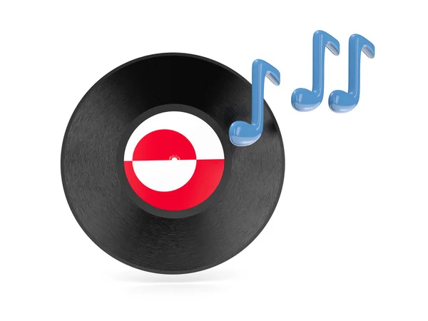 Vinyl disk with flag of greenland — Stock Photo, Image