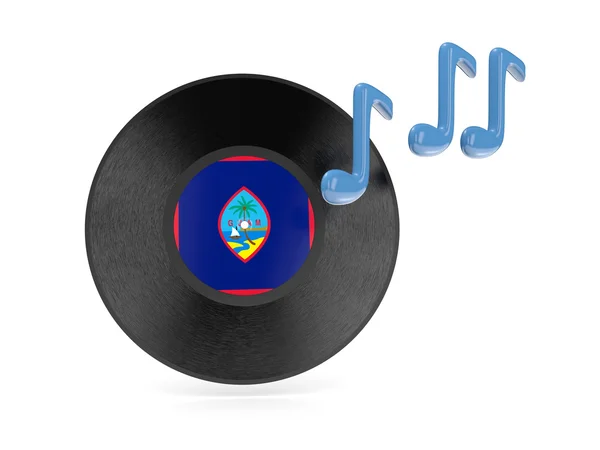 Vinyl disk with flag of guam — Stock Photo, Image