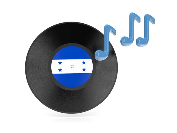 Disque de vinyle avec drapeau de honduras — Photo