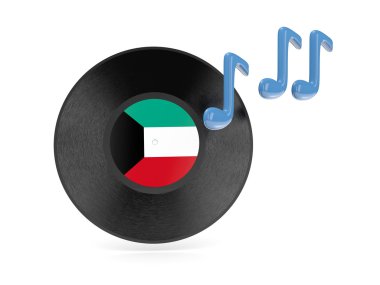Kuveyt bayrağı ile vinil disk