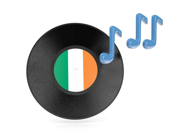 Vinyl disk with flag of ireland — Stock Photo, Image