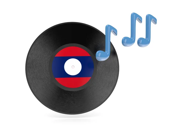 Vinyl disk with flag of laos — Stock Photo, Image