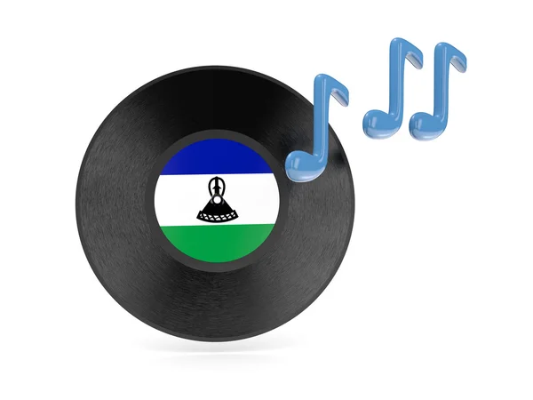 Vinyl disk with flag of lesotho — Stock Photo, Image