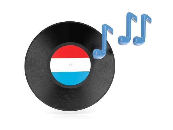 Disco de vinilo con bandera de luxembourg — Foto de Stock