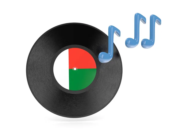 Disco de vinil com bandeira de madagascar — Fotografia de Stock