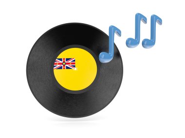 Vinil disk niue bayrağı ile