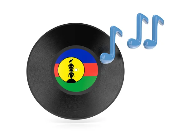 Vinyl disk with flag of new caledonia — Stock Photo, Image