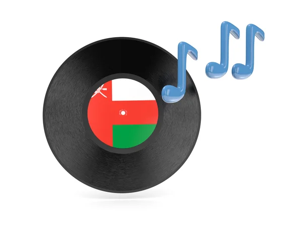 Disco de vinilo con bandera de Oman — Foto de Stock