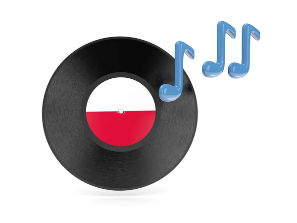 Vinil disk ile Polonya bayrağı — Stok fotoğraf