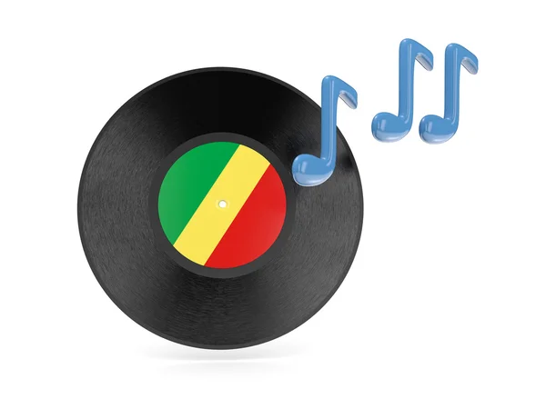 Vinyl disk s vlajka republiky Kongo — Stock fotografie