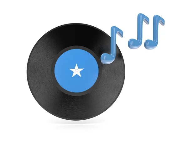 Vinyl disk with flag of somalia — Stock Photo, Image