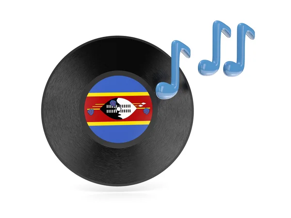 Disque en vinyle avec drapeau du Swaziland — Photo