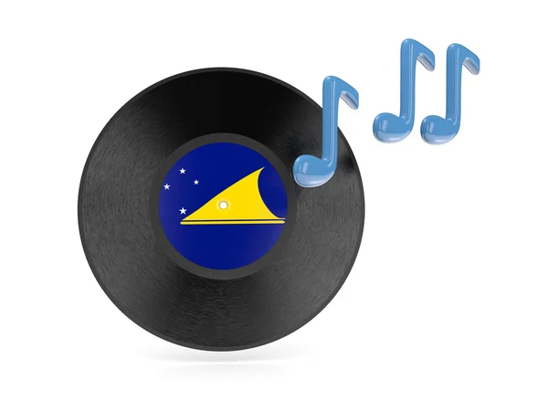 Disque de vinyle avec drapeau de tokelau — Photo