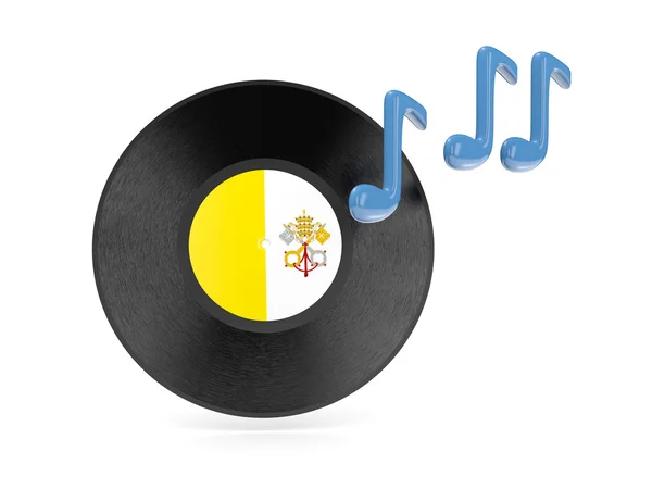 Vinyl disk with flag of vatican city — Stock Photo, Image
