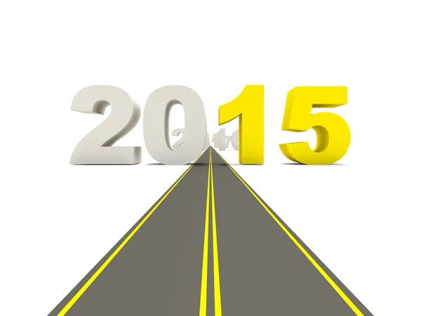 2015 New Year sign on the road — Stock Photo, Image