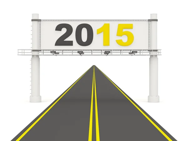 2015 New Year sign on the road — Stock Photo, Image