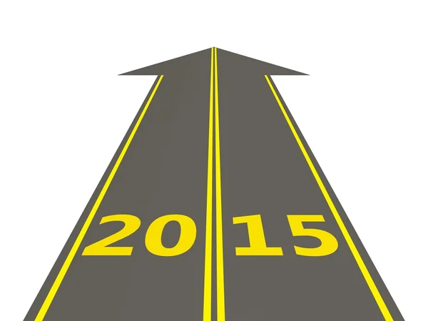 2015 New Year sign on the road — Stock Photo, Image