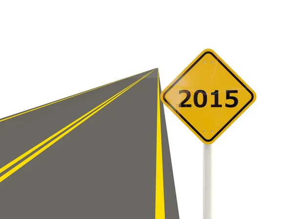 2015 New Year road sign — Stock Photo, Image