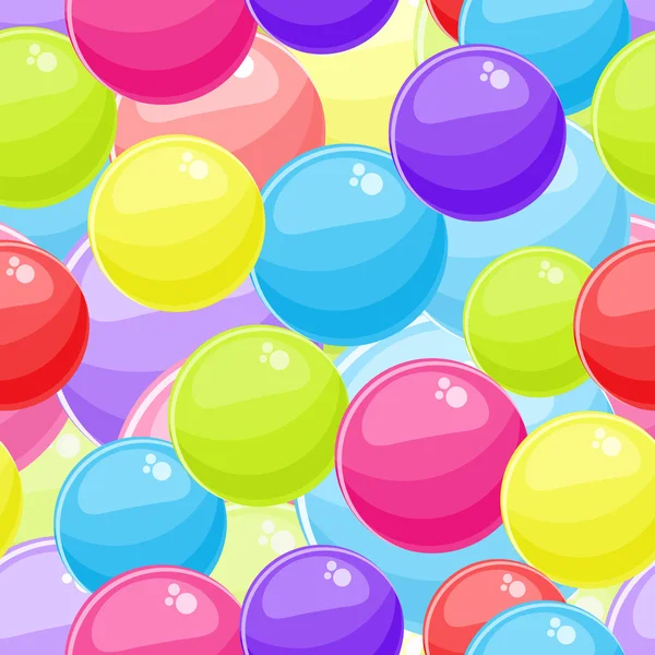 Seamless Background with Red Blue Yellow Bubble Balls — Stock Vector