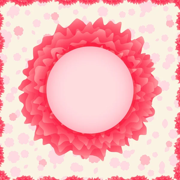 Étiquette fleur rouge sur carton floral — Image vectorielle