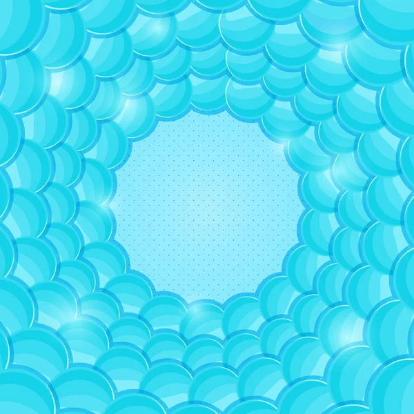 Cartão azul abstrato com copyspace e círculo da bolha — Vetor de Stock
