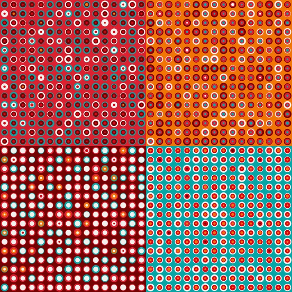 Seamless Pattern Set with Circles — Stock Vector