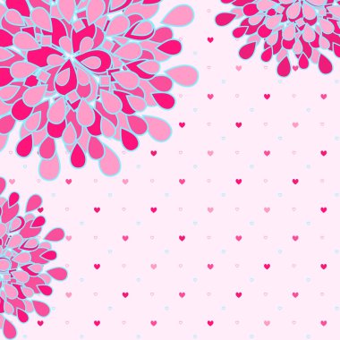 Pembe çiçek tebrik kartı