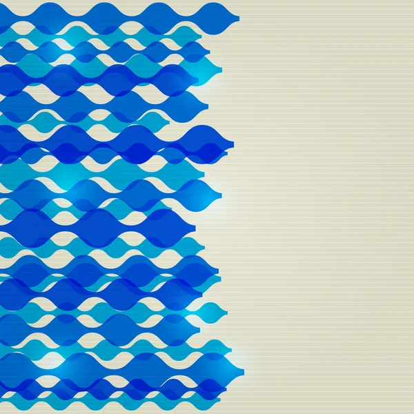 Fondo de líneas onduladas brillantes abstractas azules — Vector de stock