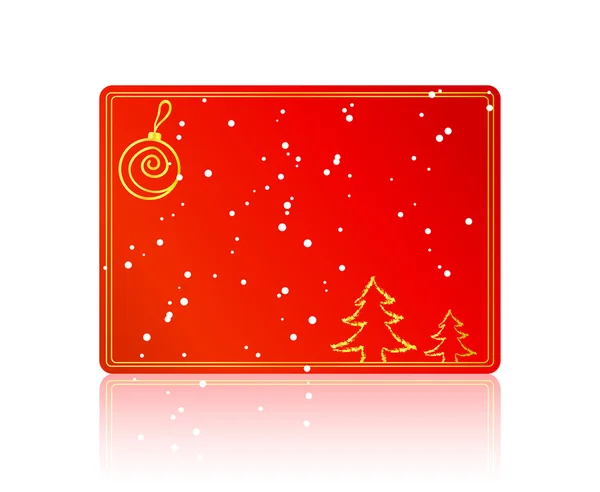 Kırmızı boş Noel kartı — Stok Vektör