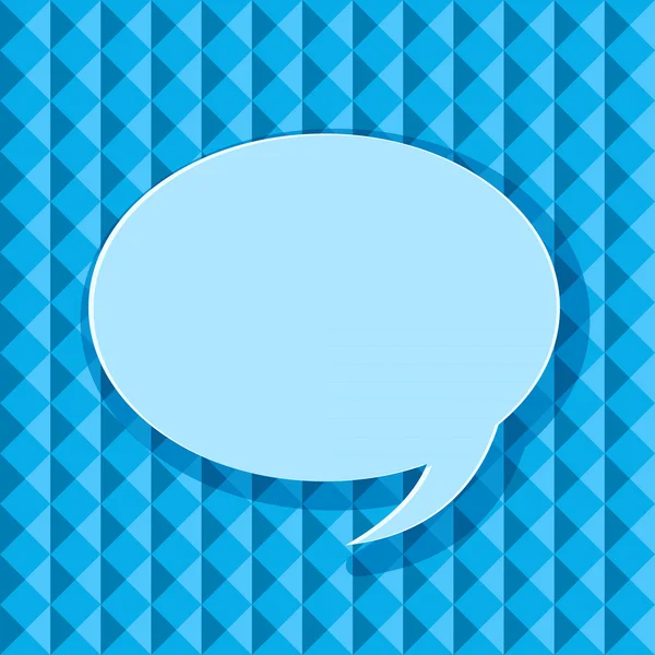 Bubble chat pictogram op blauwe naadloze geometrische achtergrond — Stockvector