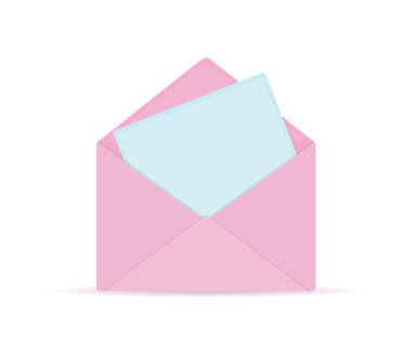 Mavi kağıt levha ile pembe açık zarf