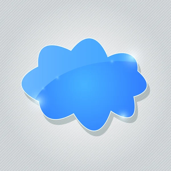 Синій глянсовий хмара значок — стоковий вектор