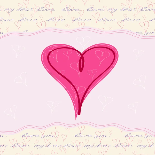 Roze hart valentine — Stockvector