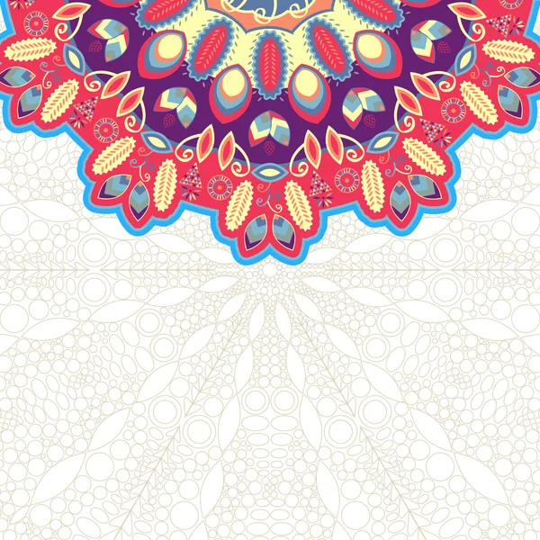 Cartão Vintage Mandala colorido — Vetor de Stock