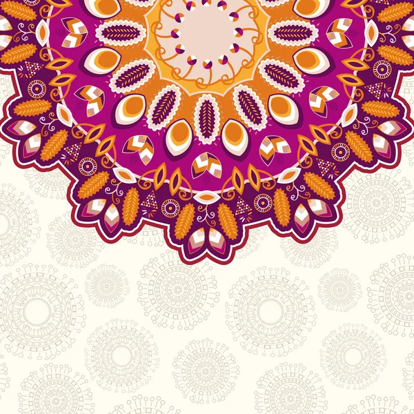 Cartão Vintage Mandala colorido — Vetor de Stock