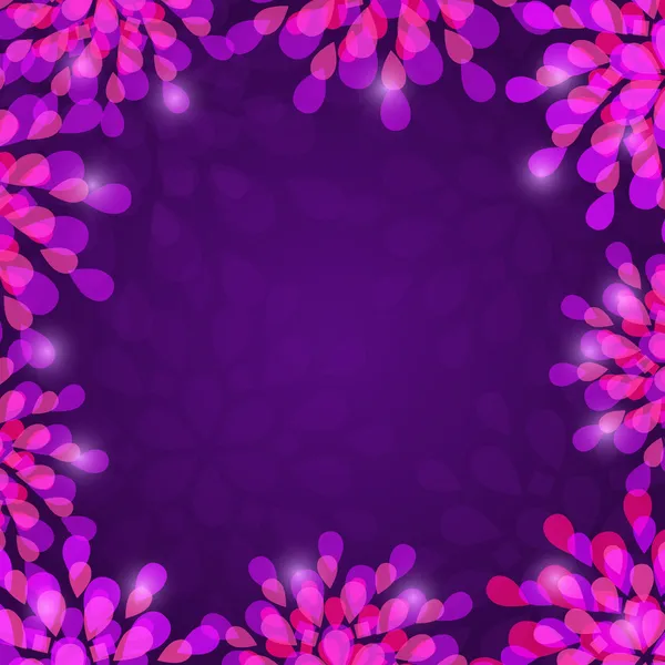 Purple Floral Invitation Frame — Stock Vector
