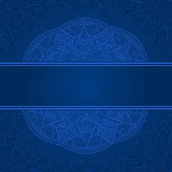 青いマンダラ ビンテージ カード — ストックベクタ