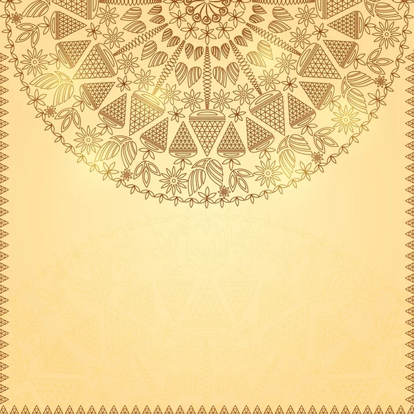 Ornement vintage brillant brun rétro — Image vectorielle