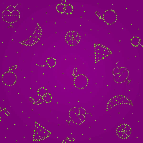 Seamless pattern with starry silhouette of fruits — Stock Photo, Image