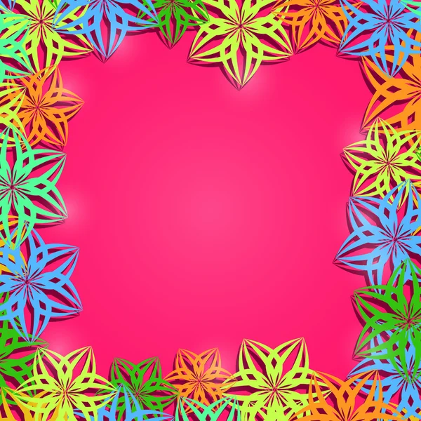 異なる色の紙の花カード — ストックベクタ