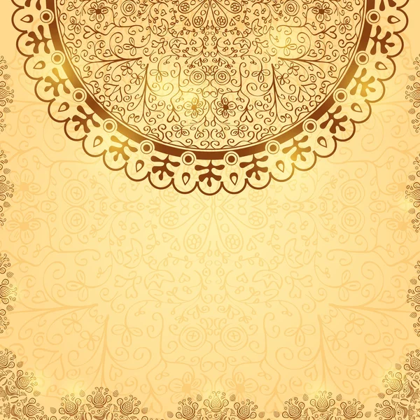 Tarjeta de invasión con adorno de círculo marrón — Archivo Imágenes Vectoriales