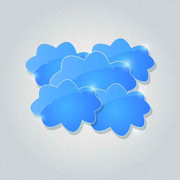 Tarjeta grupo nube brillante azul — Archivo Imágenes Vectoriales