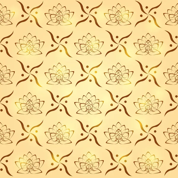 kahverengi lotus çiçeği geometrik seamless modeli