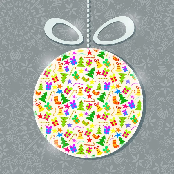 新年快乐玻璃装饰球 — 图库矢量图片