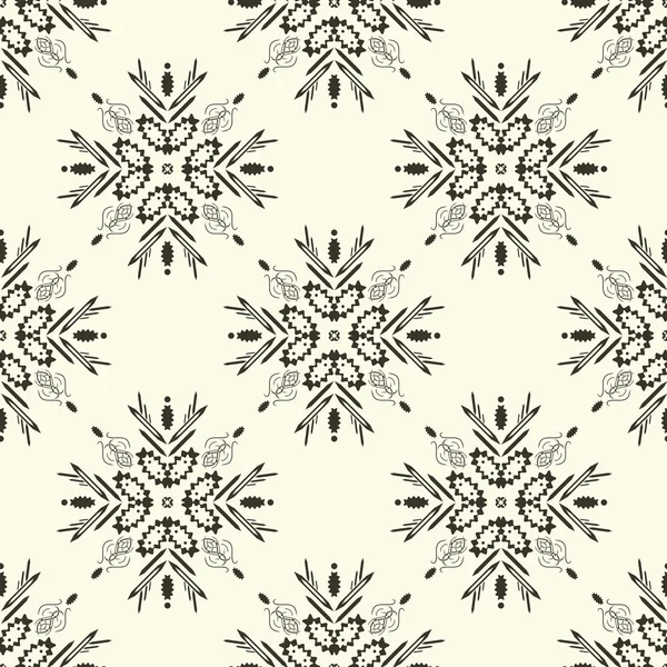 Abstrakt snowflake damast seamless mönster — Stock vektor