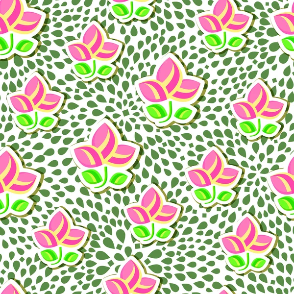 Patrón estilizado floral sin costuras — Vector de stock