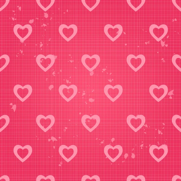Retro Vintage Seamless Pattern with Heart — Stock Vector