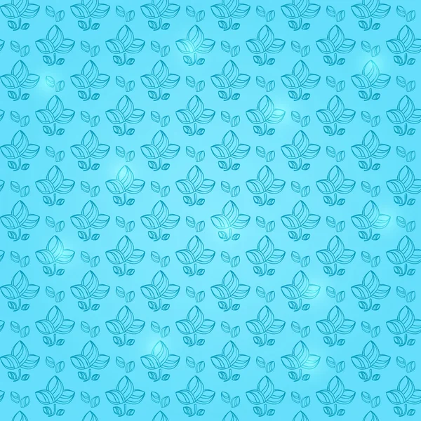 Silueta de patrón floral transparente azul claro — Vector de stock